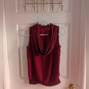 Vintage Jessica Sleeveless Cowl Neck Sweater - Burgundy